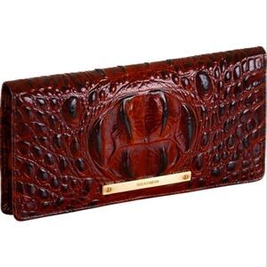 Brahmin Brown Croc Embossed Clutch